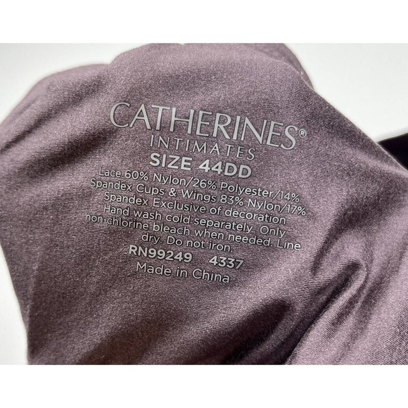 NWT Catherines Intimates Full Coverage No Wire Bra Size 44DD Purple Lace - Picture 4 of 6